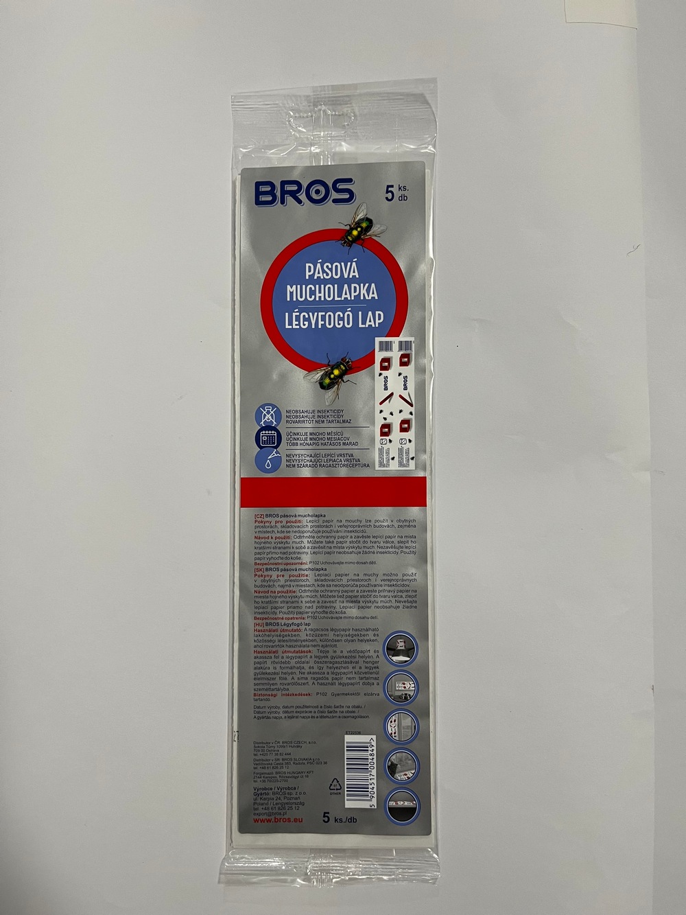 Bros Légyfogó lap 10x32 cm 5 db B106