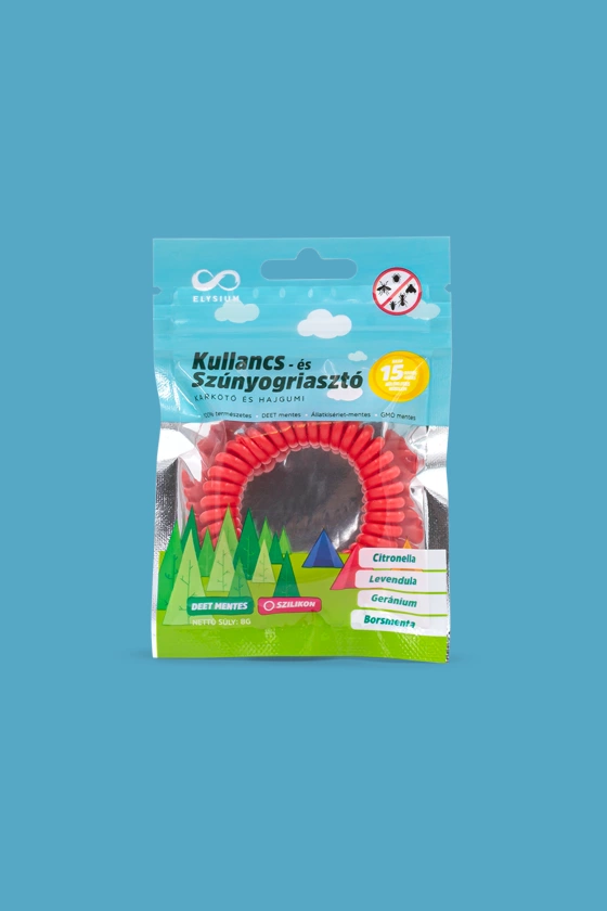 Elysium kullancs- és szúnyogriasztó szilikon karkötő és hajgumi